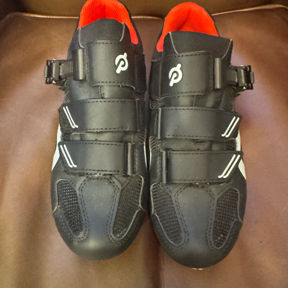 Peloton Black and Red Performance Cycling Shoes